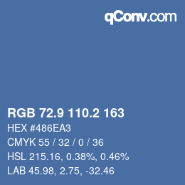 Color code: RGB 72.9 110.2 163 | qconv.com
