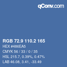 Color code: RGB 72.9 110.2 165 | qconv.com