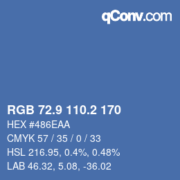 Color code: RGB 72.9 110.2 170 | qconv.com