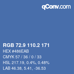 Color code: RGB 72.9 110.2 171 | qconv.com