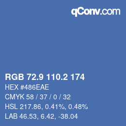 Farbcode: RGB 72.9 110.2 174 | qconv.com