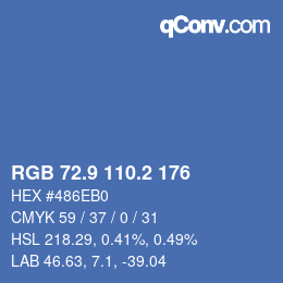 Color code: RGB 72.9 110.2 176 | qconv.com
