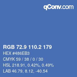 Color code: RGB 72.9 110.2 179 | qconv.com