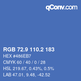 カラーコード: RGB 72.9 110.2 183 | qconv.com
