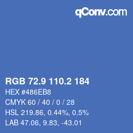 Color code: RGB 72.9 110.2 184 | qconv.com