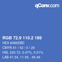 Color code: RGB 72.9 110.2 189 | qconv.com
