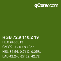 カラーコード: RGB 72.9 110.2 19 | qconv.com