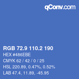 Color code: RGB 72.9 110.2 190 | qconv.com