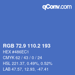Color code: RGB 72.9 110.2 193 | qconv.com