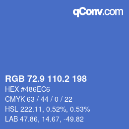 Color code: RGB 72.9 110.2 198 | qconv.com