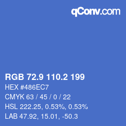 Color code: RGB 72.9 110.2 199 | qconv.com