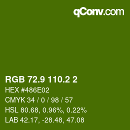 カラーコード: RGB 72.9 110.2 2 | qconv.com