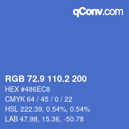 カラーコード: RGB 72.9 110.2 200 | qconv.com