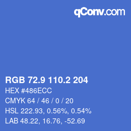 Color code: RGB 72.9 110.2 204 | qconv.com