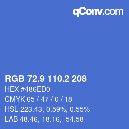 カラーコード: RGB 72.9 110.2 208 | qconv.com