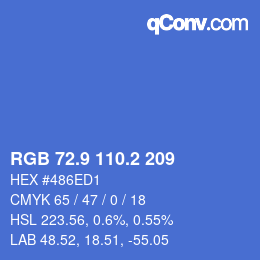 Color code: RGB 72.9 110.2 209 | qconv.com