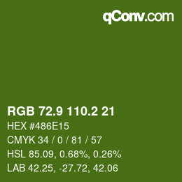 カラーコード: RGB 72.9 110.2 21 | qconv.com