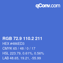 Color code: RGB 72.9 110.2 211 | qconv.com