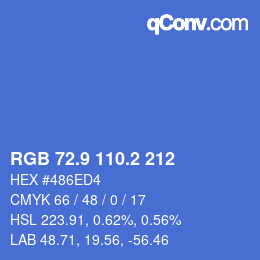 カラーコード: RGB 72.9 110.2 212 | qconv.com