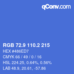 カラーコード: RGB 72.9 110.2 215 | qconv.com