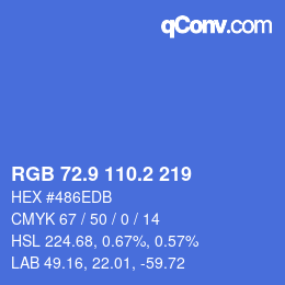 カラーコード: RGB 72.9 110.2 219 | qconv.com