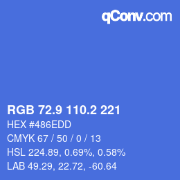 カラーコード: RGB 72.9 110.2 221 | qconv.com