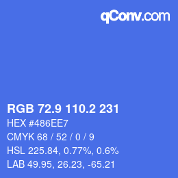 カラーコード: RGB 72.9 110.2 231 | qconv.com