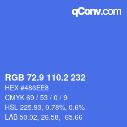 カラーコード: RGB 72.9 110.2 232 | qconv.com