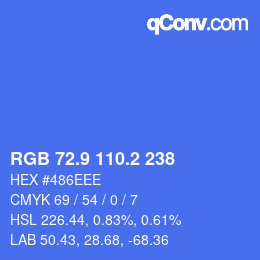 カラーコード: RGB 72.9 110.2 238 | qconv.com