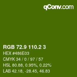 カラーコード: RGB 72.9 110.2 3 | qconv.com