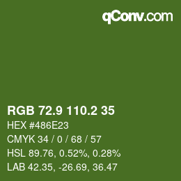 カラーコード: RGB 72.9 110.2 35 | qconv.com