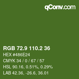 カラーコード: RGB 72.9 110.2 36 | qconv.com