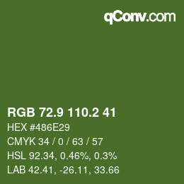 カラーコード: RGB 72.9 110.2 41 | qconv.com