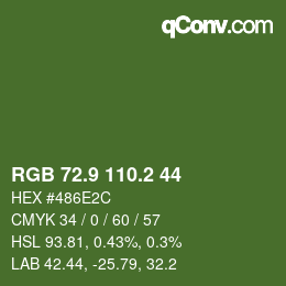 カラーコード: RGB 72.9 110.2 44 | qconv.com