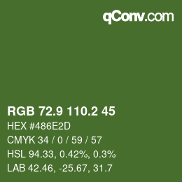 カラーコード: RGB 72.9 110.2 45 | qconv.com