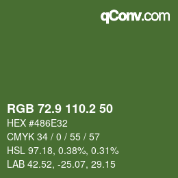 カラーコード: RGB 72.9 110.2 50 | qconv.com
