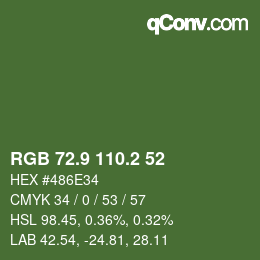 カラーコード: RGB 72.9 110.2 52 | qconv.com