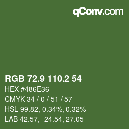 カラーコード: RGB 72.9 110.2 54 | qconv.com