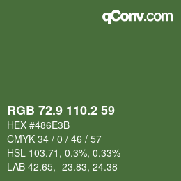 カラーコード: RGB 72.9 110.2 59 | qconv.com