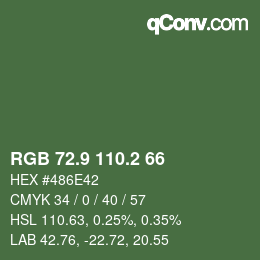 カラーコード: RGB 72.9 110.2 66 | qconv.com