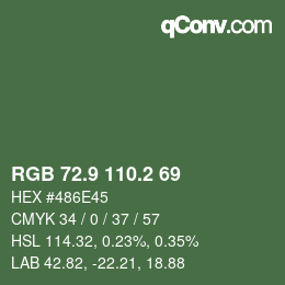 カラーコード: RGB 72.9 110.2 69 | qconv.com