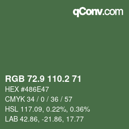 カラーコード: RGB 72.9 110.2 71 | qconv.com