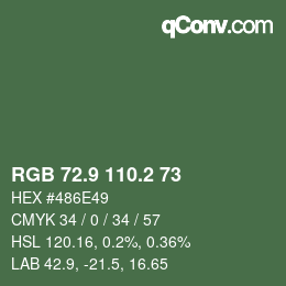 Color code: RGB 72.9 110.2 73 | qconv.com