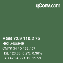 カラーコード: RGB 72.9 110.2 75 | qconv.com