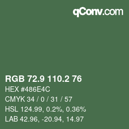 カラーコード: RGB 72.9 110.2 76 | qconv.com