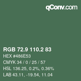 Color code: RGB 72.9 110.2 83 | qconv.com