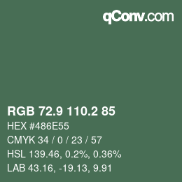 カラーコード: RGB 72.9 110.2 85 | qconv.com