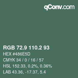 Color code: RGB 72.9 110.2 93 | qconv.com