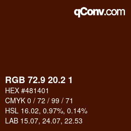 Farbcode: RGB 72.9 20.2 1 | qconv.com