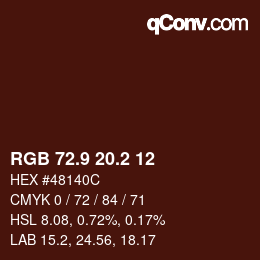 Color code: RGB 72.9 20.2 12 | qconv.com